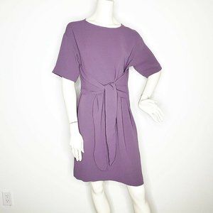 H&M  Purple Tie Front Short Sleeve Dress
